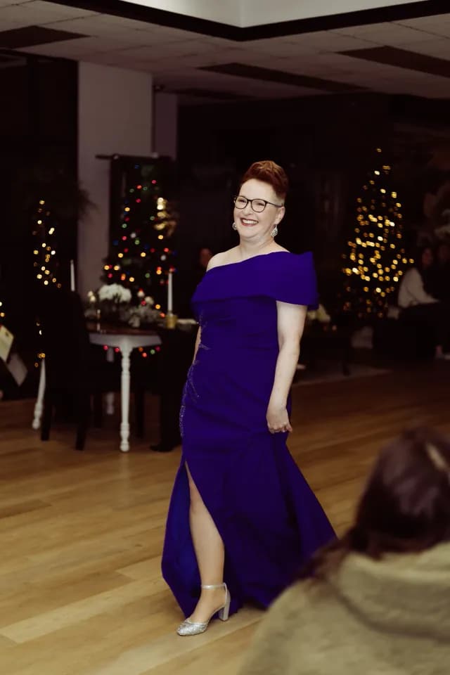 The Something Blue Fashion Show — a runway look from the Something Blue Fashion Show