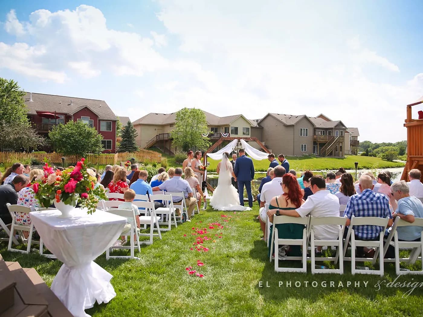A couple enjoying their wedding day while the Something Blue team runs the timeline behind the scenes.