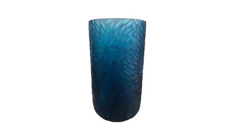 16.5"8.75", Vase, Glass, Blue — available to rent from Something Blue