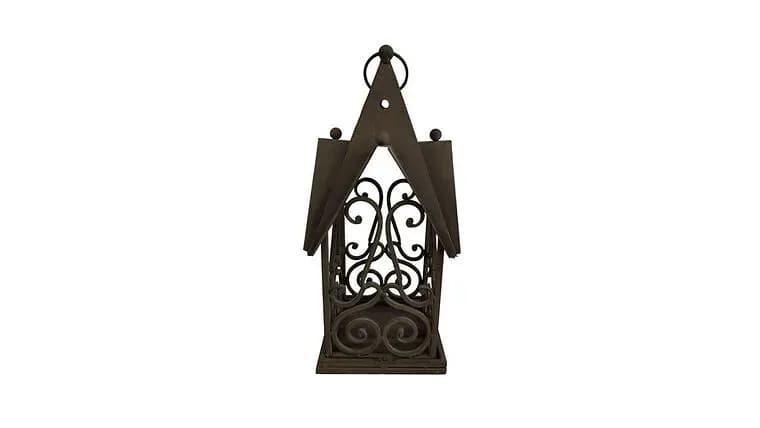 16.5", Lantern, Metal, Brown — available to rent from Something Blue