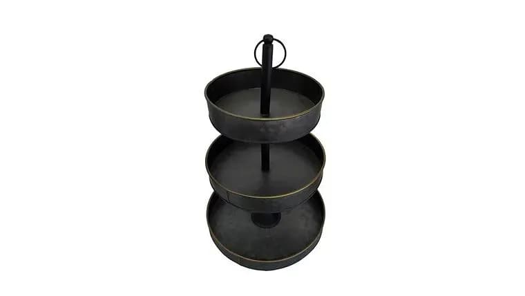 3 Tier Galvanized Cupcake Stand, 20.5" — available to rent from Something Blue