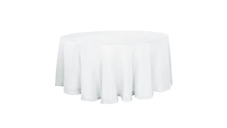 90" Round Polyester — available to rent from Something Blue