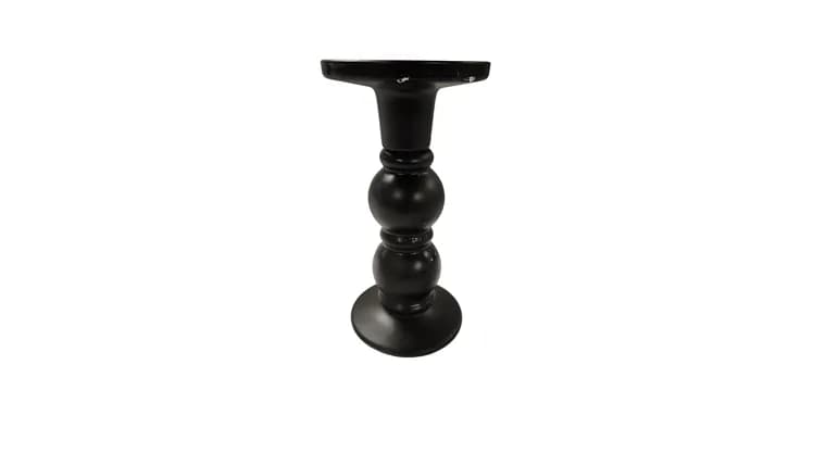 Black Pillar/Taper Candle Stick 7.25 — available to rent from Something Blue