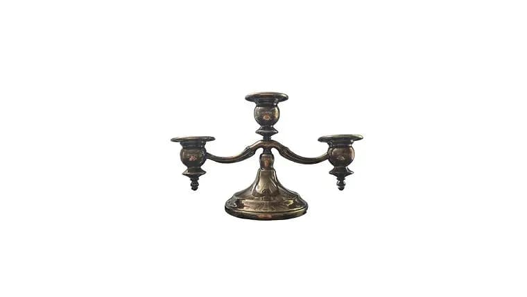 Black/Silver Metal Calabria Candle Holder — available to rent from Something Blue