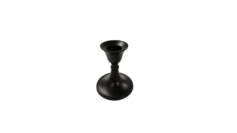 Black Taper Candle Stick 3.25" — available to rent from Something Blue