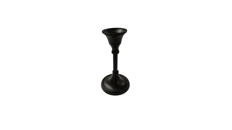 Black Taper Candle Stick 5" — available to rent from Something Blue