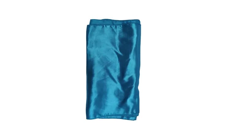 Blue Satin Table Runner — available to rent from Something Blue