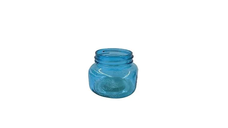 Blue Tinted Mason Jar — available to rent from Something Blue