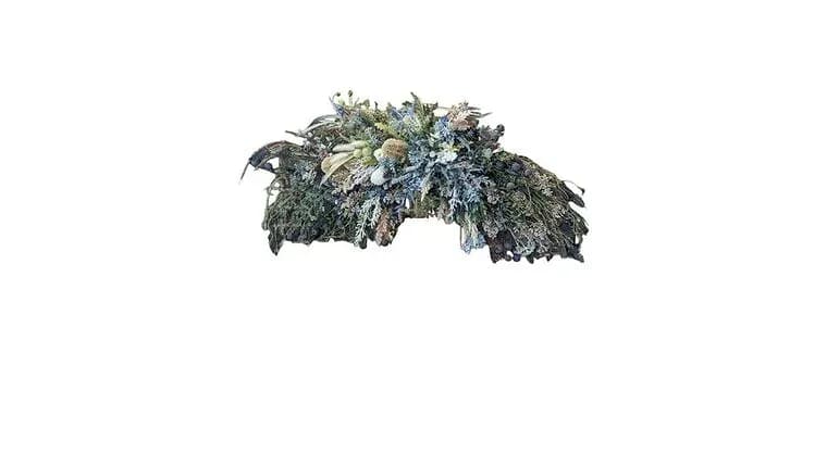 Blush & Navy Arch Arrangement — available to rent from Something Blue