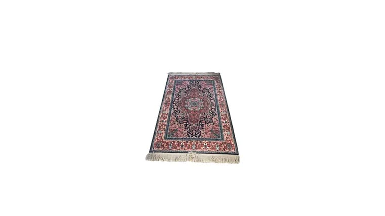 Boho Pink/Blue Rug — available to rent from Something Blue