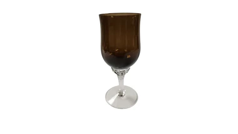Brown Goblet with Clear Stem — available to rent from Something Blue