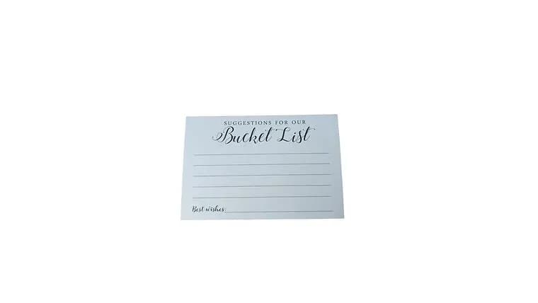 Bucket List Writting Cards — available to rent from Something Blue