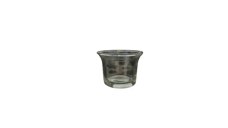 Clear Glass TEA Light Candle Holder w/Lip — available to rent from Something Blue