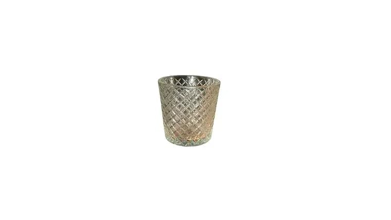 Criss/Cross Crystal Clear Candle Votive — available to rent from Something Blue