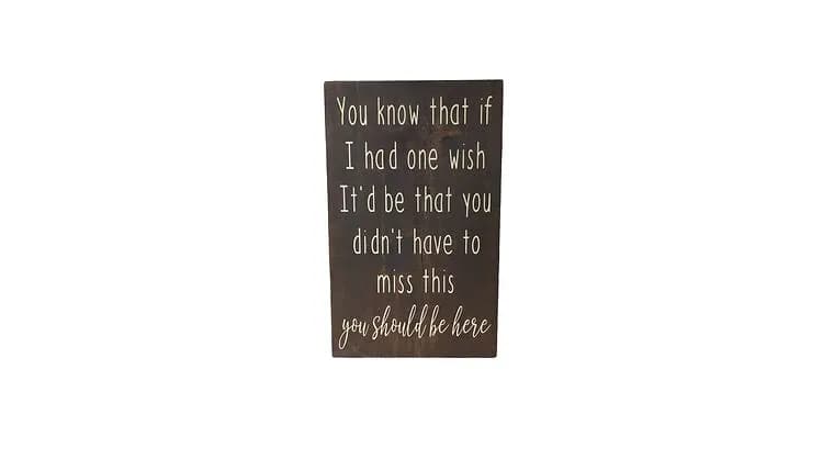Dark Wood "You know that if I had one wish..." Sign — available to rent from Something Blue
