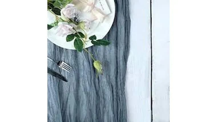 Dusty Blue Cheesecloth — available to rent from Something Blue