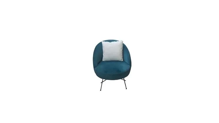 Dusty Blue Velvet Armchair — available to rent from Something Blue