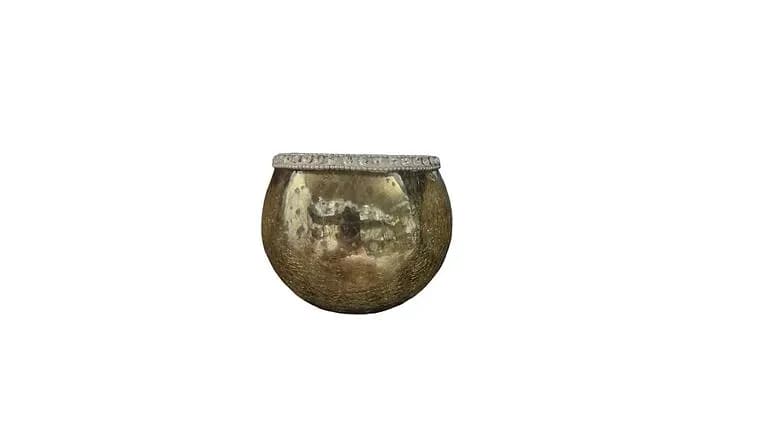 Edged Silver Antique Mercury Votives — available to rent from Something Blue