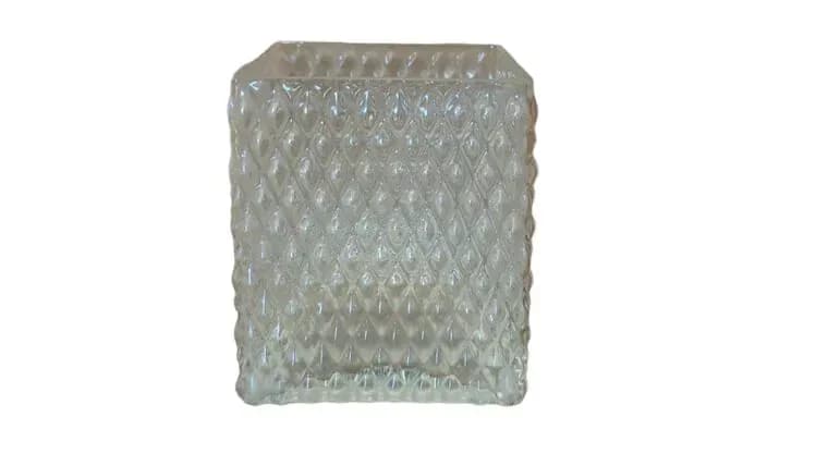 Glass Texturized square vase — available to rent from Something Blue