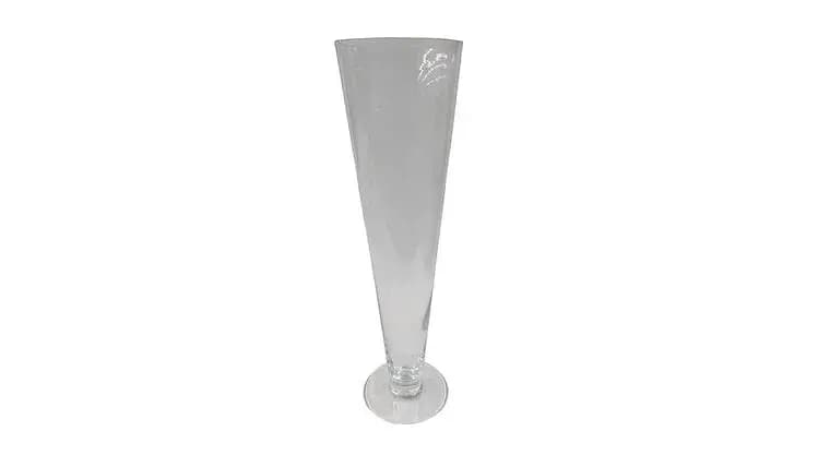 Glass Trumpet Vase, 15.75" — available to rent from Something Blue