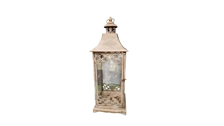 Gloria- Vintage Metal Lantern — available to rent from Something Blue