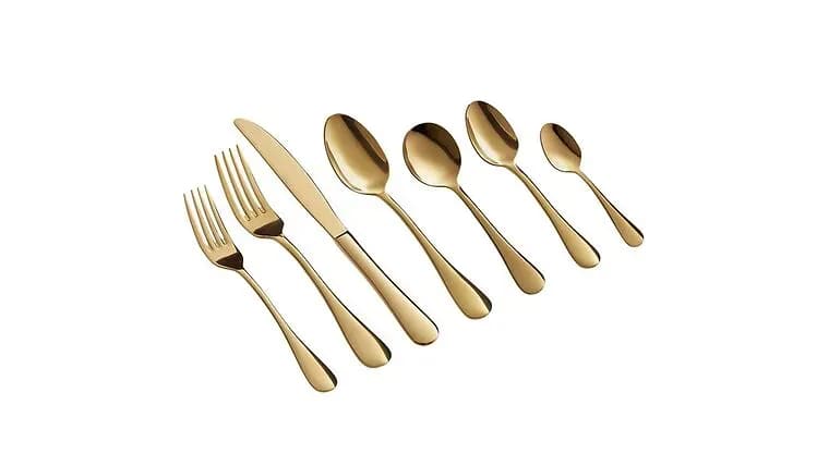 Gold Dinner Fork — available to rent from Something Blue