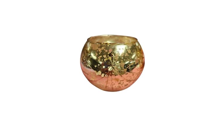 Gold Mercury Scalloped Pattern Votives — available to rent from Something Blue