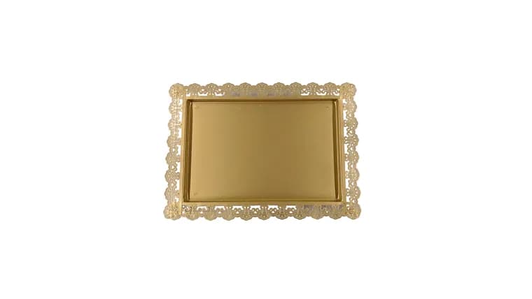 Gold Metal Tray — available to rent from Something Blue