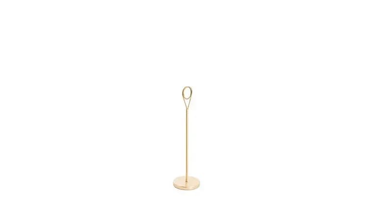 Gold Table Number Holder 12" — available to rent from Something Blue