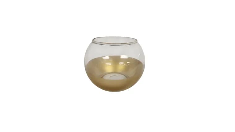 Golden Glass Fishbowl Votive — available to rent from Something Blue