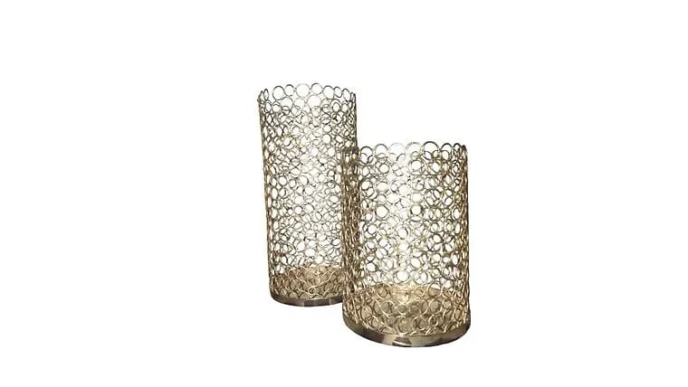 Golden Wired Candle Holder — available to rent from Something Blue