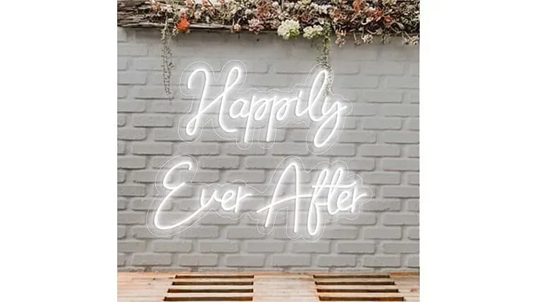 Happily Ever After Neon Sign — available to rent from Something Blue