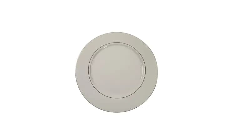 Ivory Plate with Gold Edge — available to rent from Something Blue