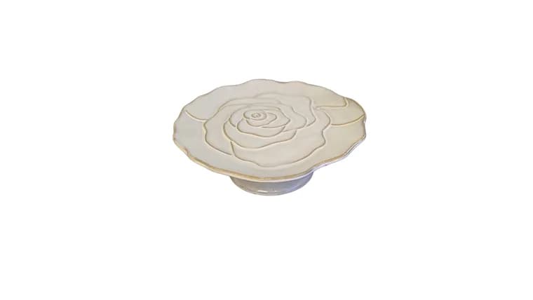 Ivory Rose Cake Plate — available to rent from Something Blue