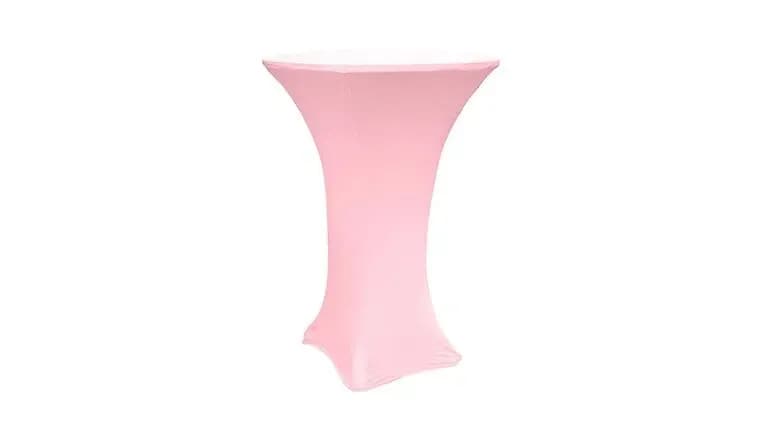 Light Pink Cocktail Table Cover — available to rent from Something Blue