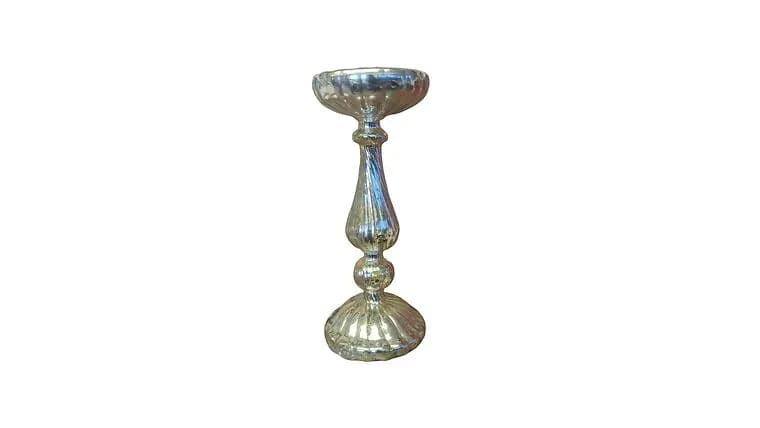 Metal Silver Candle Holder — available to rent from Something Blue