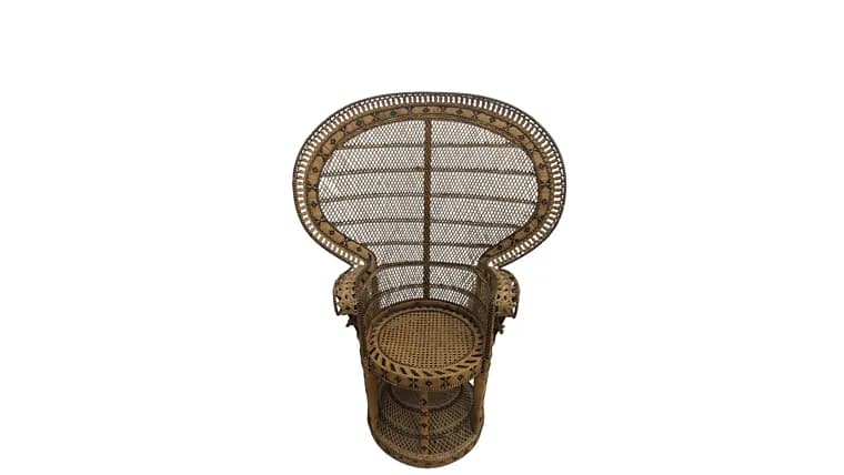 Peacock Rattan Chair — available to rent from Something Blue