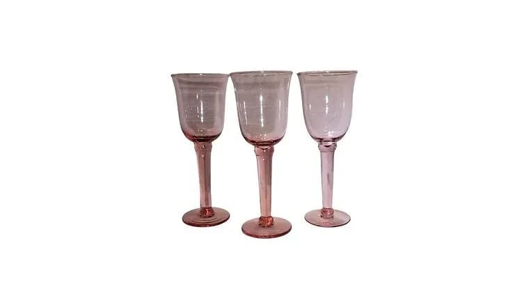 Pink Wine Glasses — available to rent from Something Blue