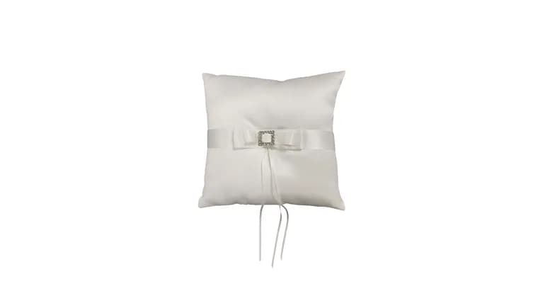 Ring Bearer White Satin Pillow — available to rent from Something Blue