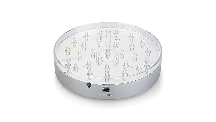 Round White LED Disc Light — available to rent from Something Blue