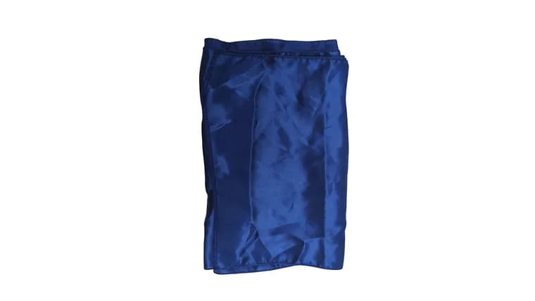 Royal Blue Satin Table Runner — available to rent from Something Blue