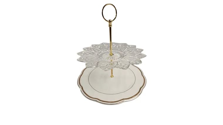 Sally- 2 Tiered Cake Stand — available to rent from Something Blue