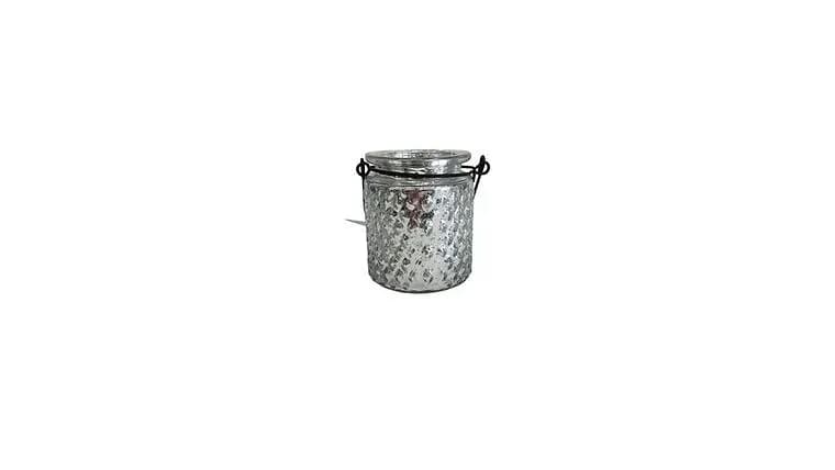 Silver Mercury Candle Holder 3.5" — available to rent from Something Blue