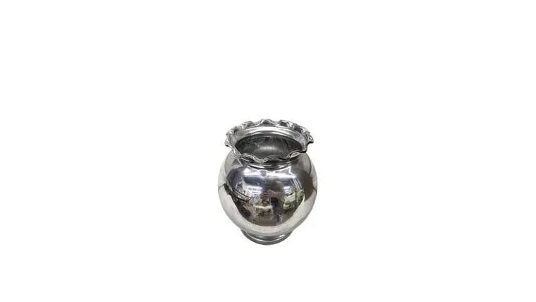 Silver Mercury Glass Rose Bowl 5.25" — available to rent from Something Blue