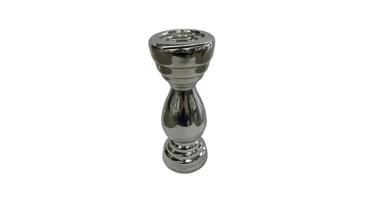 Silver Metal Candle Holder, 13" — available to rent from Something Blue