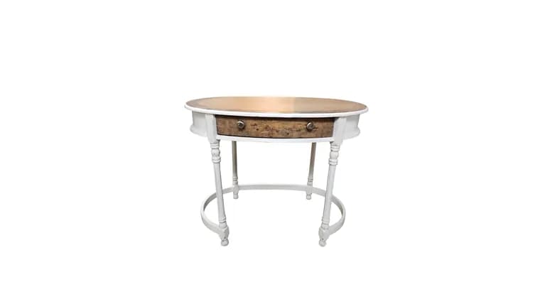 Table-Ivory with Stained top — available to rent from Something Blue