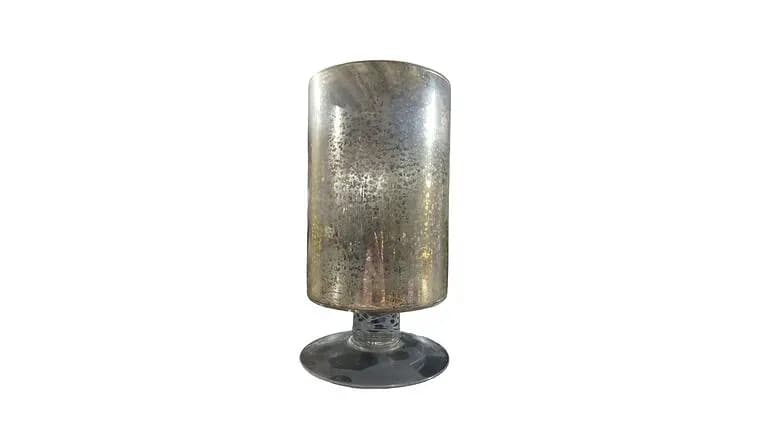 Tall Silver Mercury Vase — available to rent from Something Blue