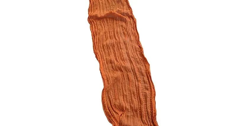 Terracotta Cheesecloth, 35"x120", — available to rent from Something Blue