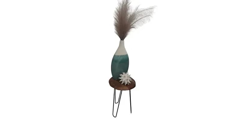 Three Legged, Wooden Rounded Top, Side Table — available to rent from Something Blue
