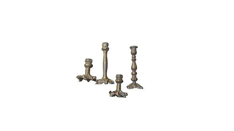 Various Golden Candle Sticks — available to rent from Something Blue